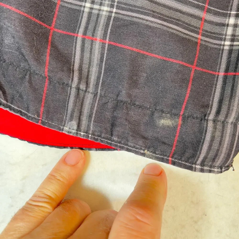 Aeropostale 1987 Board Short Swim Trunks Men 34W Black Red Grey Plaid Pocket